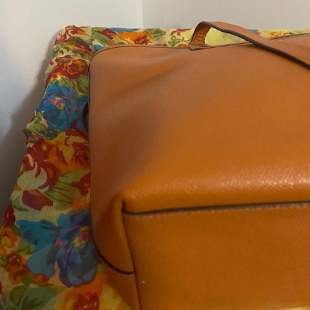Coach (f58846) City Tote Tangerine Crossgrain Leather Zip Top - Picture 6 of 15